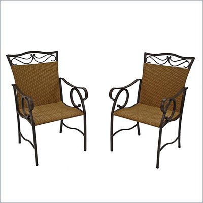 International Caravan Valencia Wicker Resin Patio Chair(Set of 2)