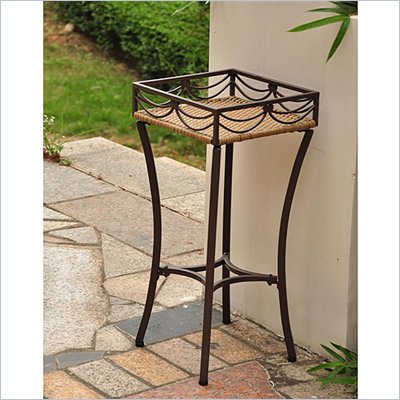 International Caravan Valencia Outdoor Wicker Resin Square Plant Stand