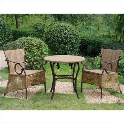 International Caravan Valencia Set of 3 Skirted Bistro Patio Set