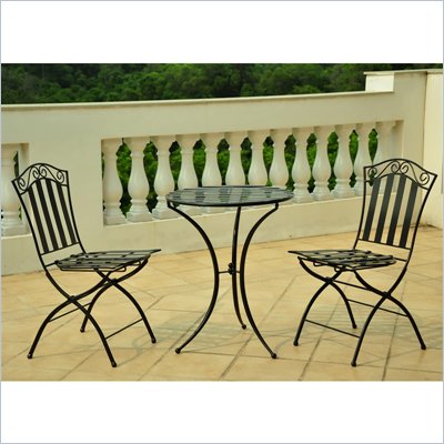 International Caravan Venice Three Piece Outdoor Cafe Bistro Set
