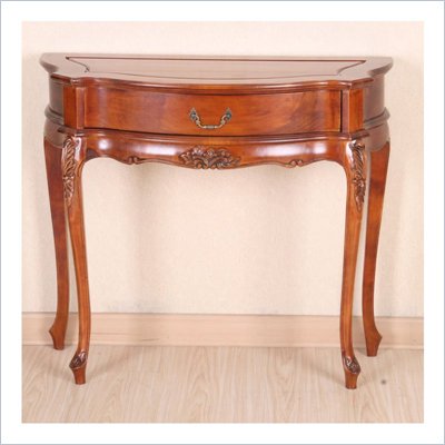 International Caravan Carved Wood 1-Drawer Wall Table