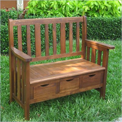 International Caravan 3 Drawer Outdoor/Indoor Bench