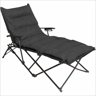 International Caravan Foldable Chaise Lounge in Black