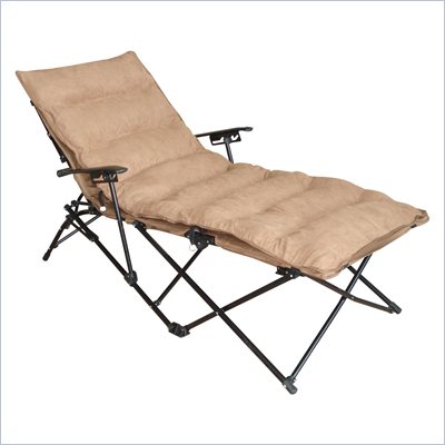 International Caravan Foldable Chaise Lounge in Saddle Brown