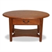 Leick Furniture Shaker Oval Coffee Table in Medium Oak Finish