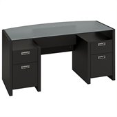 Kathy Ireland by Bush New York Skyline Bow-Front Desk in Modern Mocha