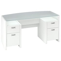 Kathy Ireland by Bush New York Skyline Bow-Front Desk in Plumeria White