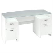 Kathy Ireland by Bush New York Skyline Bow-Front Desk in Plumeria White