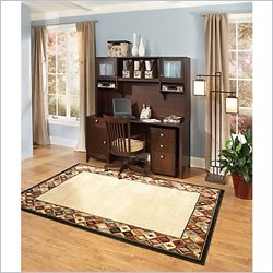 Kathy Ireland by Bush Grand Expressions Home Office Set with 3 Drawer Mobile Filing Cabinet in Warm Molasses