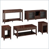 Kathy Ireland by Bush Grand Expressions Work-'N-Play Family Suite with 58 TV Stand in Warm Molasses