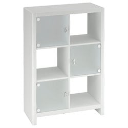 Kathy Ireland by Bush New York Skyline Cube Bookcase in Plumeria White
