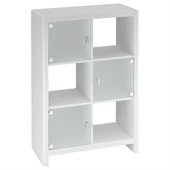 Kathy Ireland by Bush New York Skyline Cube Bookcase in Plumeria White