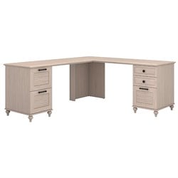 Kathy Ireland by Bush Volcano Dusk Double Pedestal L-Desk