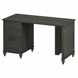 Kathy Ireland by Bush Volcano Dusk Single Pedestal Desk in Kona Coast