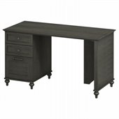Kathy Ireland by Bush Volcano Dusk Single Pedestal Desk in Kona Coast
