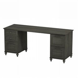 Kathy Ireland by Bush Volcano Dusk Double Pedestal Desk in Kona Coast