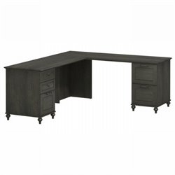 Kathy Ireland by Bush Volcano Dusk Double Pedestal L-Desk