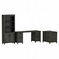 Kathy Ireland by Bush Volcano Dusk Office Double Pedestal Desk Set