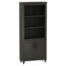Kathy Ireland by Bush Bookcase with Doors in Kona Coast Finish