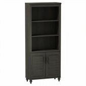 Kathy Ireland by Bush Volcano Dusk Bookcase with 2 Doors in Kona Coast Finish