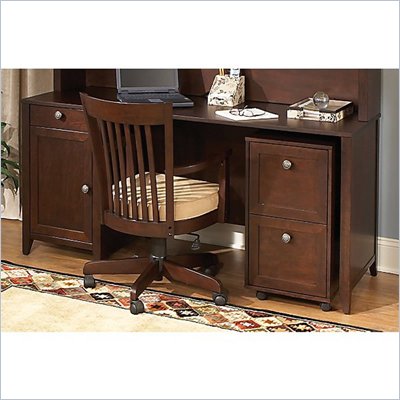 Kathy Ireland by Bush Grand Expressions 66" Desk with 2 Drawer Mobile Filing Cabinet in Warm Molasses