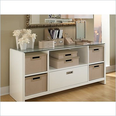 Kathy Ireland by Bush New York Skyline Credenza/TV Stand in Plumeria White