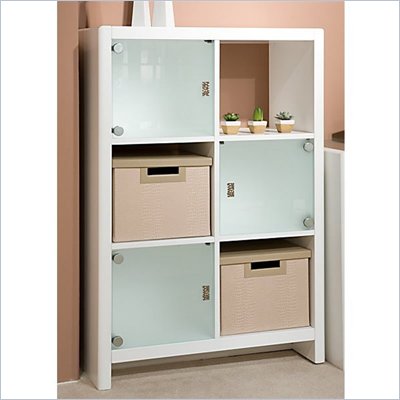 Kathy Ireland by Bush New York Skyline Cube Bookcase in Plumeria White