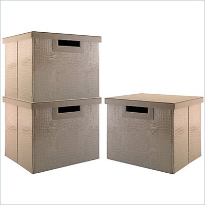 Kathy Ireland by Bush New York Skyline Large File/Storage Bins (3 Pack)