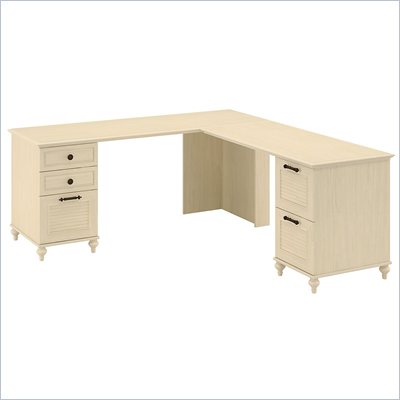 Kathy Ireland by Bush Volcano Dusk Double Pedestal L-Desk