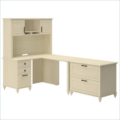Kathy Ireland by Bush Volcano Dusk Home Office L-Desk Set