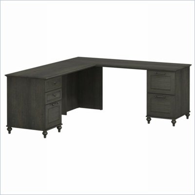 Kathy Ireland by Bush Volcano Dusk Double Pedestal L-Desk