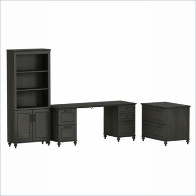 Kathy Ireland by Bush Volcano Dusk Office Double Pedestal Desk Set