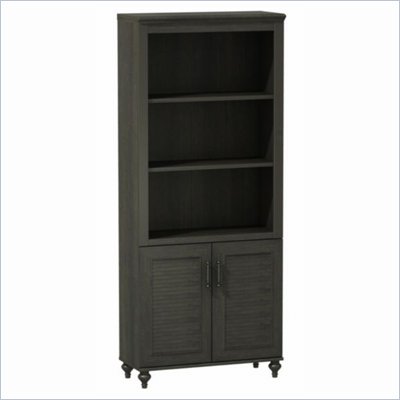 Kathy Ireland by Bush Volcano Dusk Bookcase with 2 Doors in Kona Coast Finish