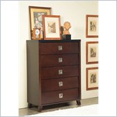 angelo:HOME Marlowe 5 Drawer Chest in Black and Chocolate Brown