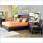 angelo:HOME Marlowe Chocolate Bonded Leather Shelter Bed 2 Piece Bedroom Set