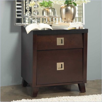 angelo:HOME Marlowe Charging Station Nightstand in Black and Chocolate Brown