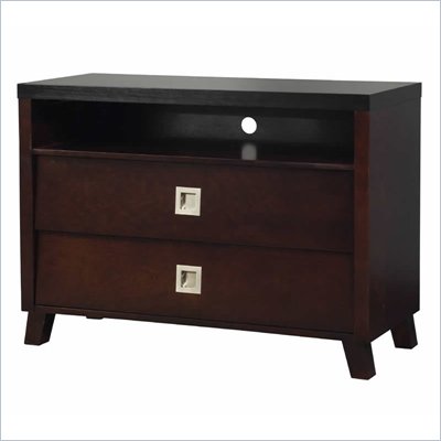 angelo:HOME Marlowe 2 Drawer Media Chest in Black and Chocolate Brown