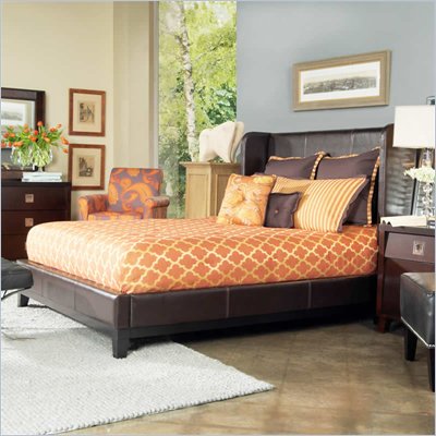 angelo:HOME Marlowe Shelter Bed in Chocolate Bonded Leather