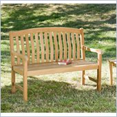 Holly & Martin 4' Crowne Bench in Light Brown Teakwood Stain