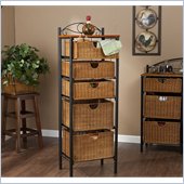 Holly & Martin Argyle Iron/Wicker Five-Drawer Unit in Painted Black