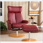 Holly & Martin Bennett Recliner Chair and Ottoman in Brick Red Bonded Leather