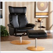 Holly & Martin Bennett Leather Recliner Chair and Ottoman in Shimmer Black