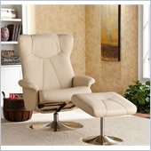 Holly & Martin Brayden Leather Recliner Chair and Ottoman in French Vanilla