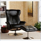 Holly & Martin Brayden Leather Recliner Chair and Ottoman in Black