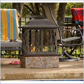 Holly & Martin Burke Portable Gel Fireplace in Brown, Espresso and Faux Slate