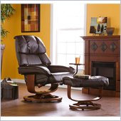 Holly & Martin Canyon Lake Leather Recliner Chair and Ottoman in Brown