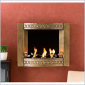 Holly & Martin Collins Wall Mount Fireplace in Antique Gold Brushed
