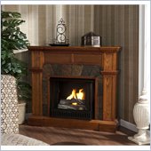 Holly & Martin Cypress Gel Corner Fireplace in Mission Oak