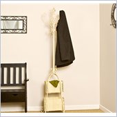 Holly & Martin Graham Coat Rack with Rattan Storage in Ivory