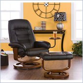 Holly & Martin Hemphill Leather Recliner and Ottoman in Black